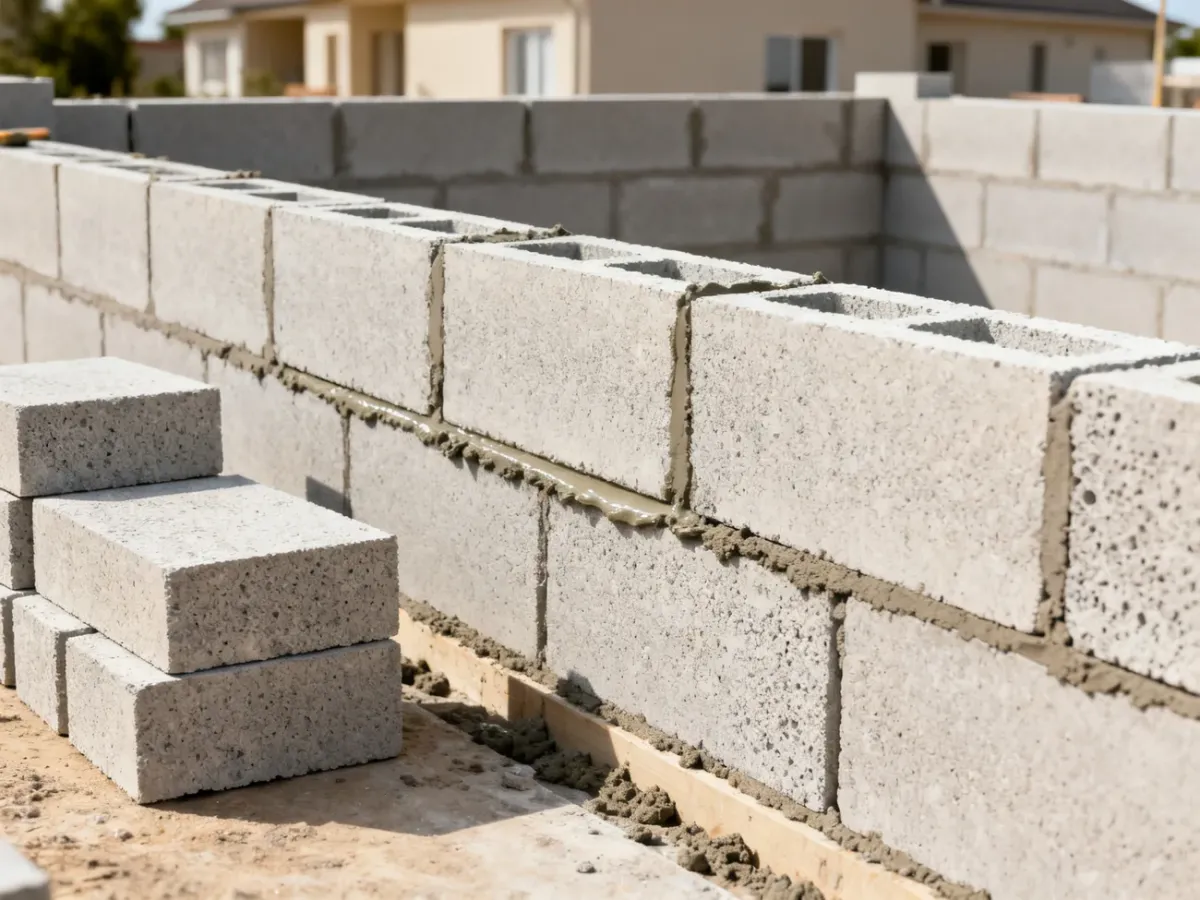 Murowanie ściany z bloczków z betonu komórkowego