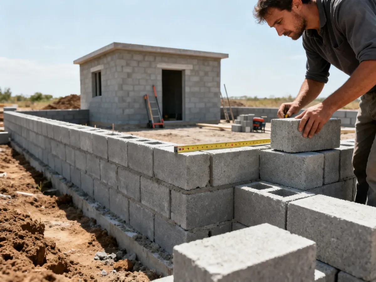 Budowa ścian fundamentowych z bloczków betonowych