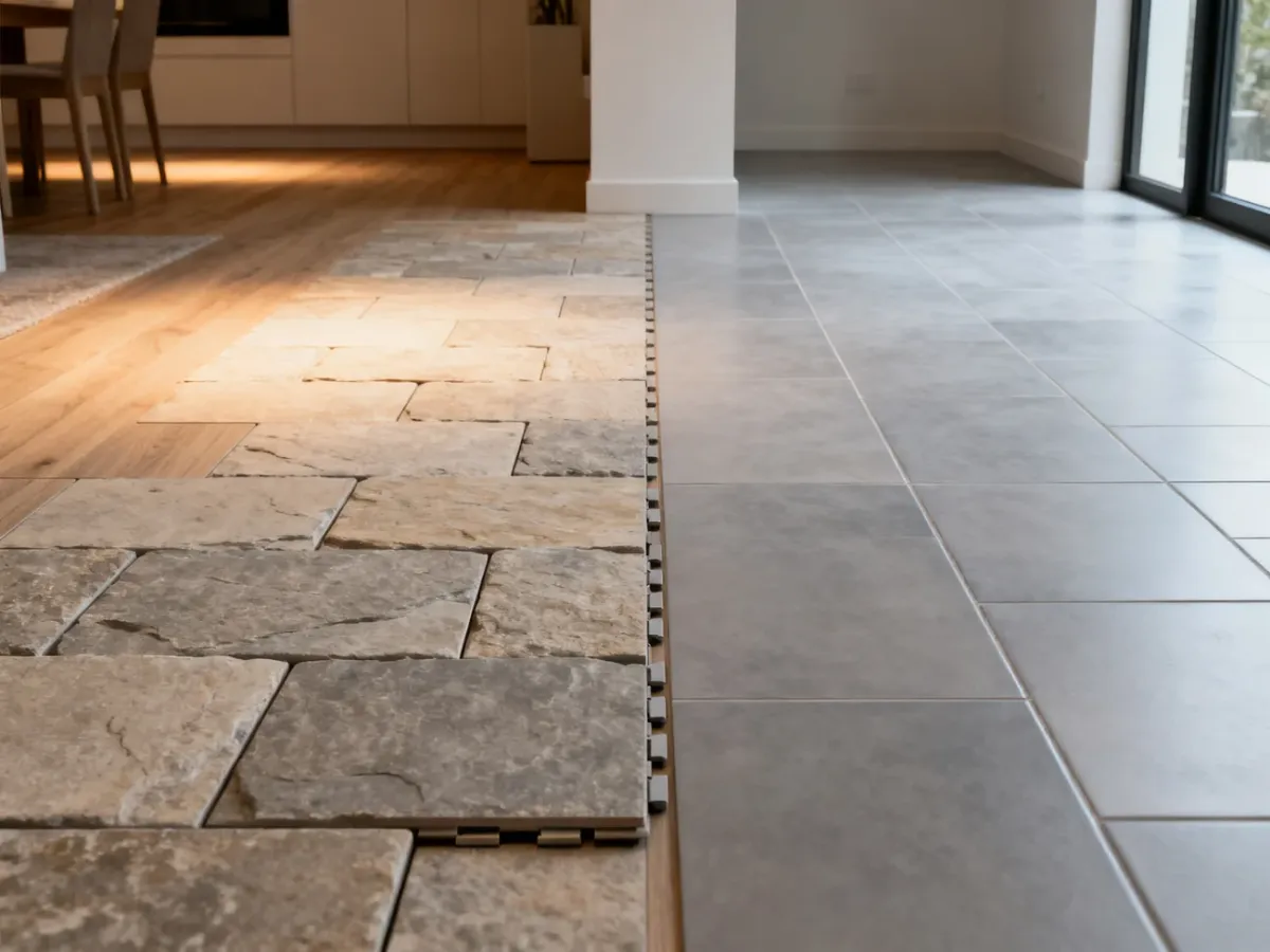Porównanie paneli imitujących płytki z tradycyjnymi płytkami ceramicznymi we wnętrzu