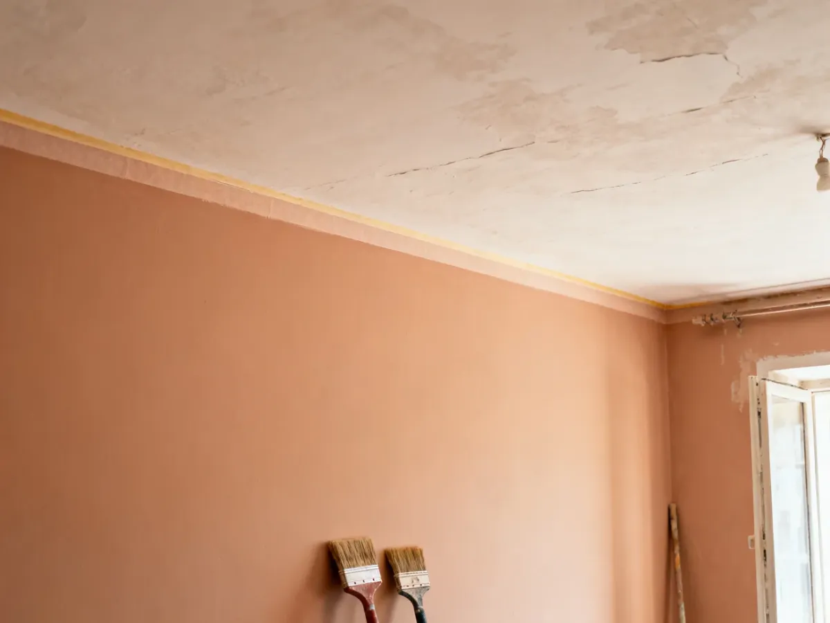 Proste odcięcie koloru ściany od sufitu za pomocą pasa maskującego